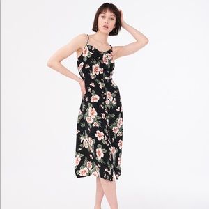 Printed Button Front Midi dress